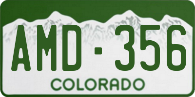 CO license plate AMD356