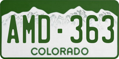 CO license plate AMD363