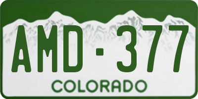 CO license plate AMD377