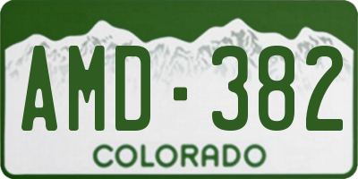 CO license plate AMD382