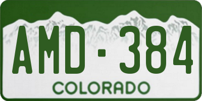 CO license plate AMD384