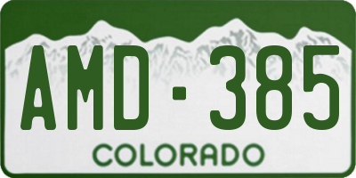 CO license plate AMD385