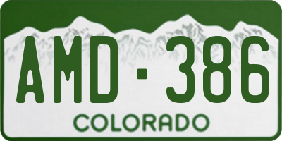 CO license plate AMD386