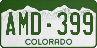 CO license plate AMD399