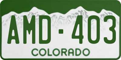CO license plate AMD403