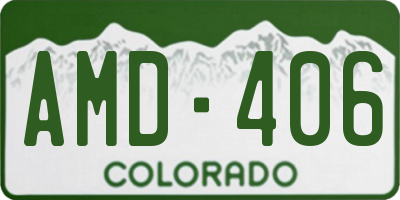 CO license plate AMD406