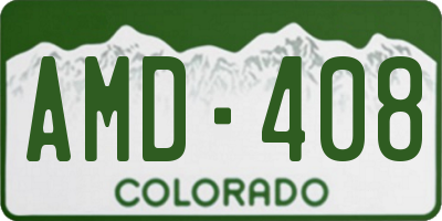 CO license plate AMD408
