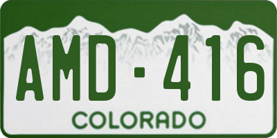 CO license plate AMD416