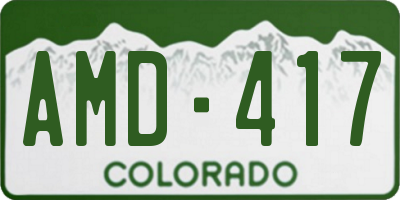 CO license plate AMD417