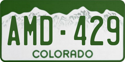 CO license plate AMD429