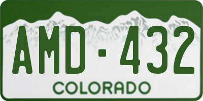 CO license plate AMD432
