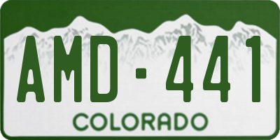 CO license plate AMD441
