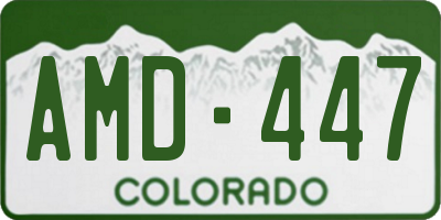 CO license plate AMD447