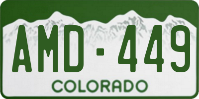 CO license plate AMD449