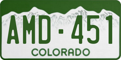 CO license plate AMD451
