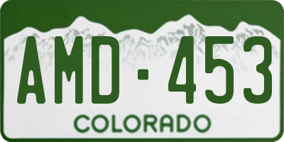 CO license plate AMD453