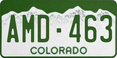 CO license plate AMD463
