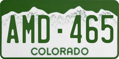 CO license plate AMD465