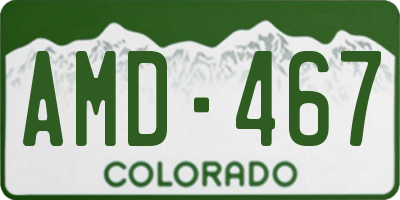 CO license plate AMD467