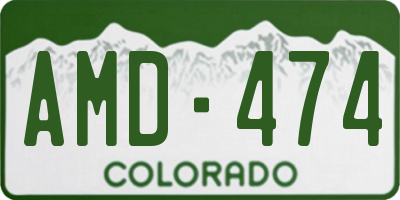 CO license plate AMD474
