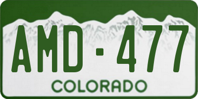 CO license plate AMD477