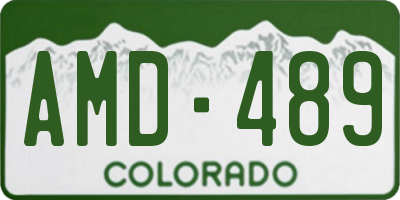 CO license plate AMD489