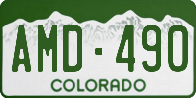CO license plate AMD490