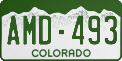 CO license plate AMD493