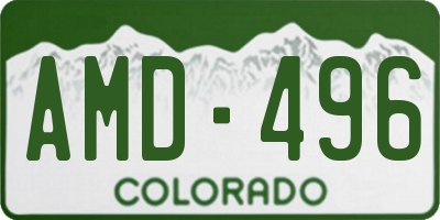 CO license plate AMD496