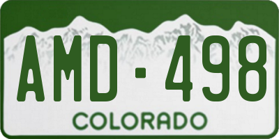CO license plate AMD498