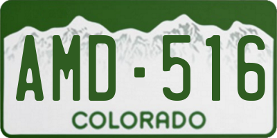 CO license plate AMD516