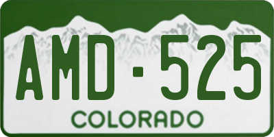 CO license plate AMD525