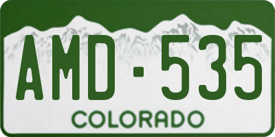 CO license plate AMD535