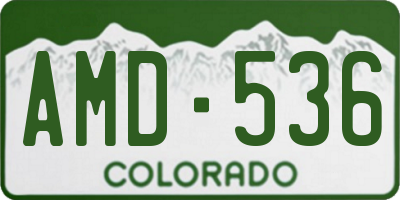 CO license plate AMD536