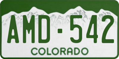 CO license plate AMD542