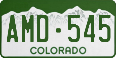 CO license plate AMD545
