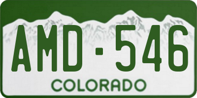CO license plate AMD546