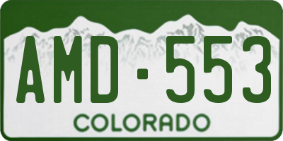 CO license plate AMD553