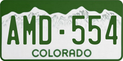 CO license plate AMD554