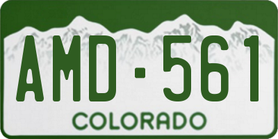 CO license plate AMD561