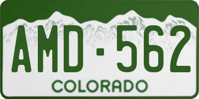 CO license plate AMD562