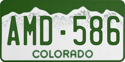 CO license plate AMD586