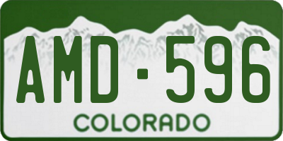 CO license plate AMD596