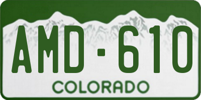 CO license plate AMD610