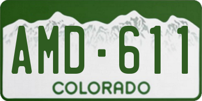 CO license plate AMD611