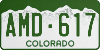 CO license plate AMD617
