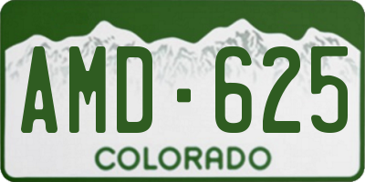 CO license plate AMD625