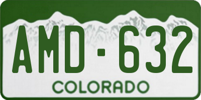 CO license plate AMD632