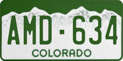 CO license plate AMD634