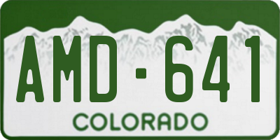 CO license plate AMD641